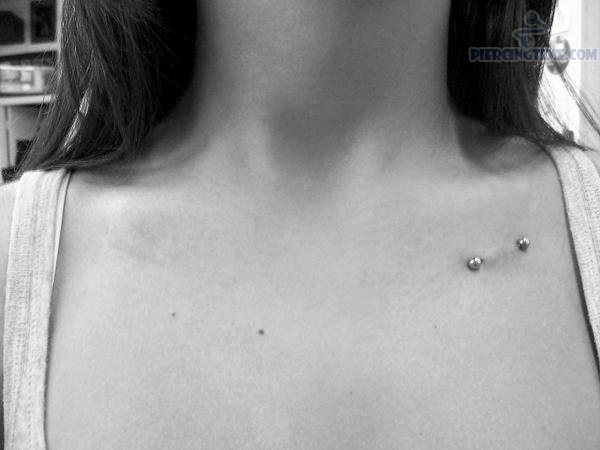 Surface Silver Barbell Clavicle Piercing For Girls