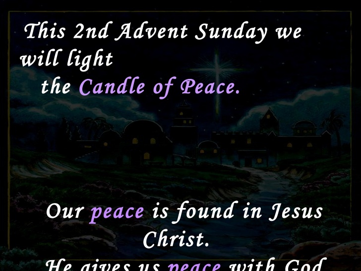 This 2nd Advent Sunday We Will Light The Candle Of Peace