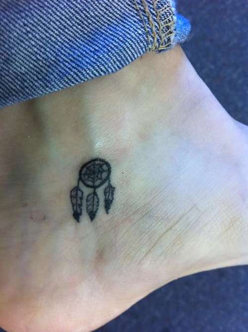 Tiny Ankle Dreamcatcher Tattoo