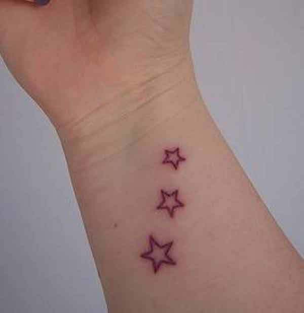 Tiny Three Star Tattoos On Wrists
