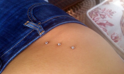 Triple Anchor Hip Piercing For Young Girls