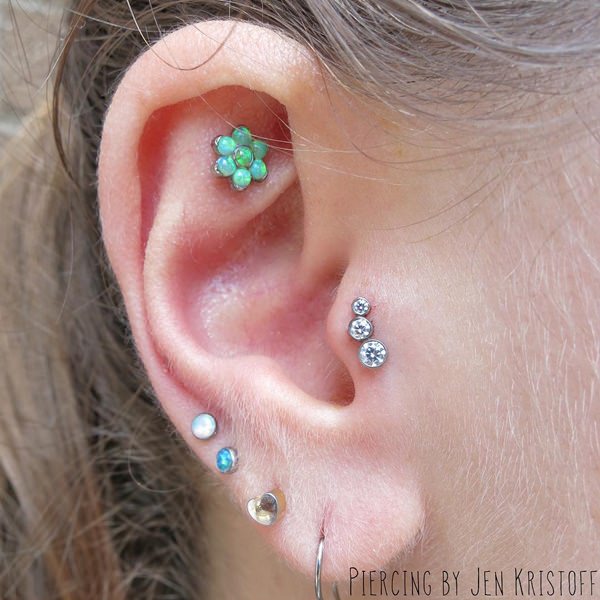 Triple Tragus Piercing Picture For Girls