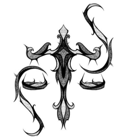 Unique Black And Grey Libra Zodiac Sign Tattoo Design