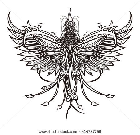 Unique Flying Phoenix Tattoo Design