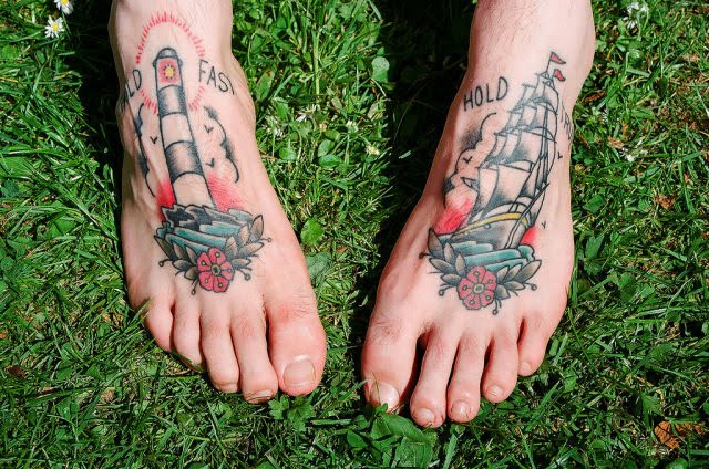 Unique Nautical Foot Tattoos For Girls