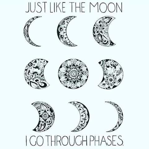 Unique Phases Of The Moon Tattoo Design