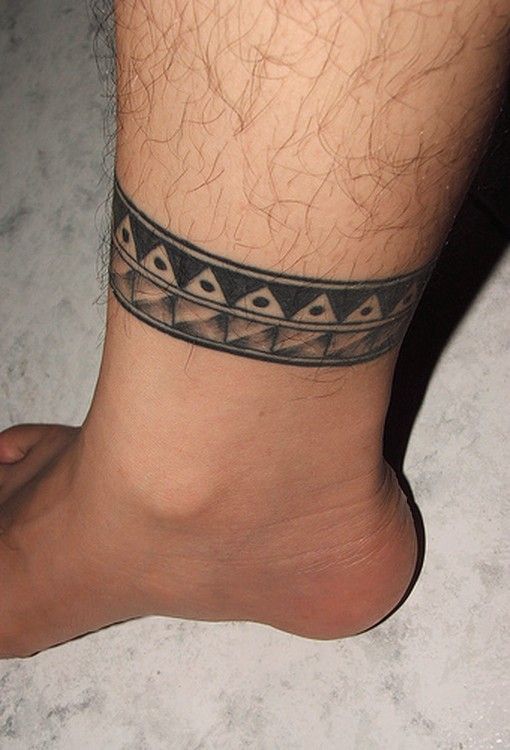 Unique Tribal Ankle Band Tattoo