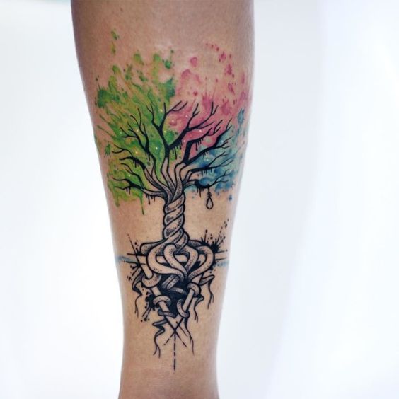 Watercolor Tree Of Life Tattoo Design For Forearm