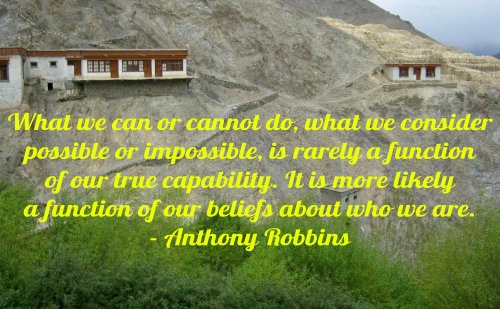 What we can or cannot do, what we consider possible or impossible, is rarely a function of our true capability. It is more likely a function... Anthony Robbins