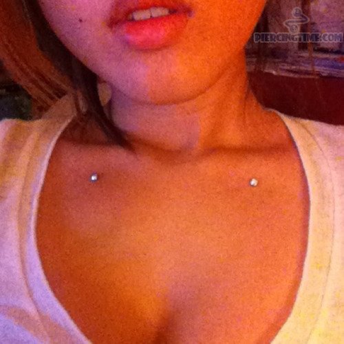 White Anchors Clavicle Piercing For Girls
