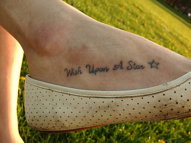 Wish Upon A Star Cute Foot Tattoo For Girls
