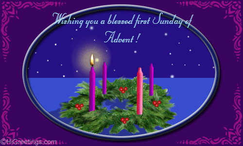 Wishing You A Blessed First Sunday Of Advent Lighting Candle Picture