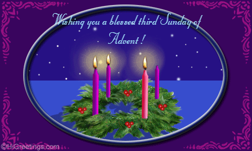 Wishing You A Blessed Third Sunday Of Advent Candles Animated Picture