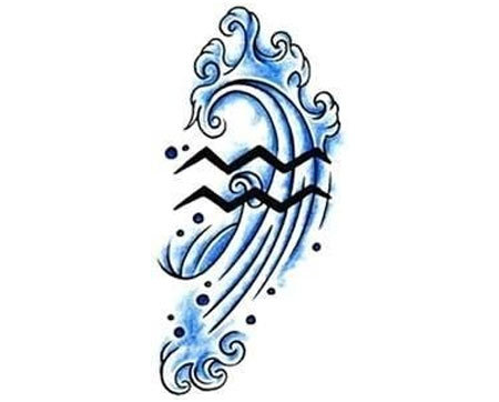 Wonderful  Ink Aquarius Zodiac Sign Tattoo Design