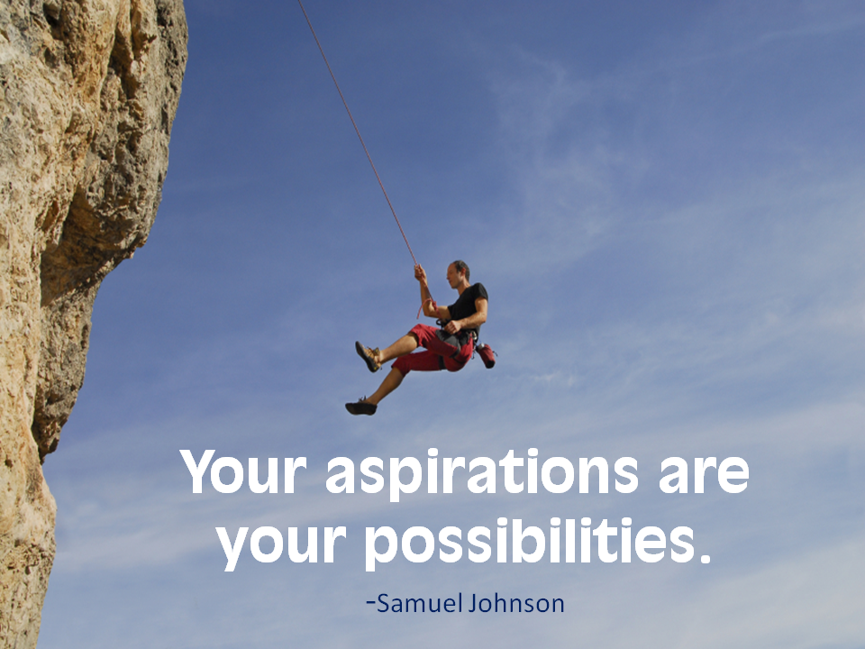 Your aspirations are your possibilities. Samuel Johnson