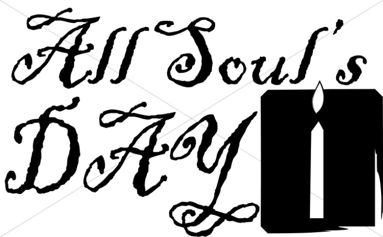 All Souls Day Candle Black And White Clipart