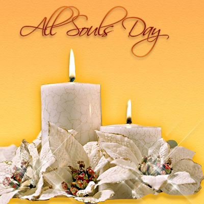 All Souls Day Candles And Flowers
