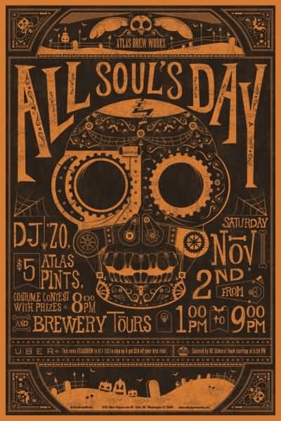 All Souls Day Sugar Skull Card