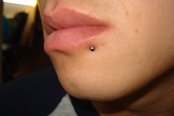 Amazing Lip Piercing With Silver Stud