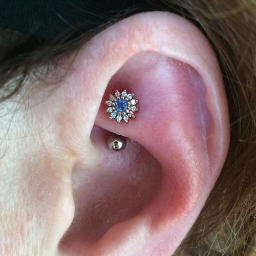 Awesome Girl Left Ear Rook Piercing