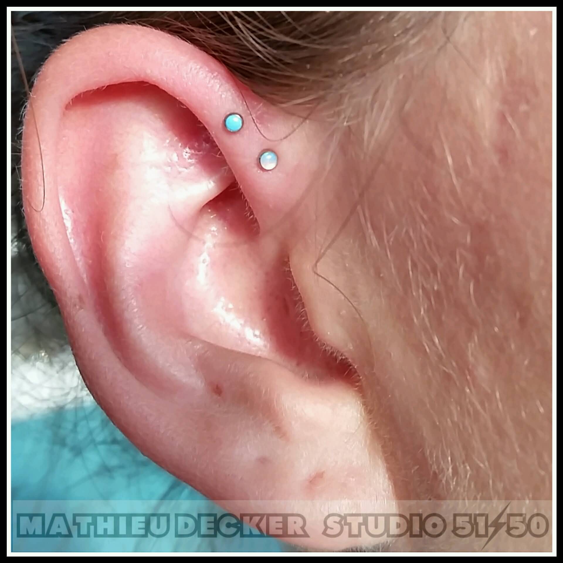 Awesome Inner Pinna Piercing On Girl Right Ear