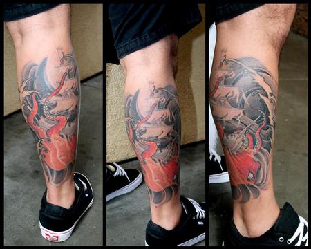 Awesome Octopus Tattoo On Right Leg