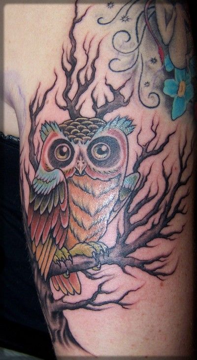 51+ Owl Sitting On Branch Tattoos Ideas