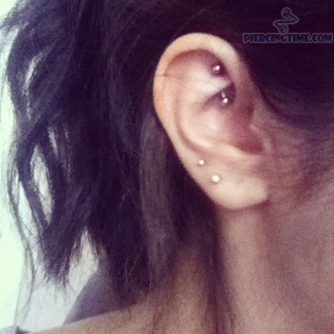 Awesome Right Ear Rook Piercing For Girls
