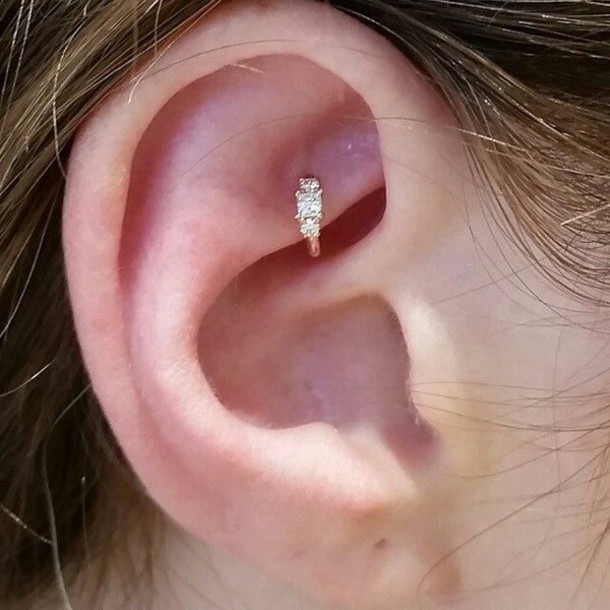 Awesome Rook Piercing With Hoop Ring