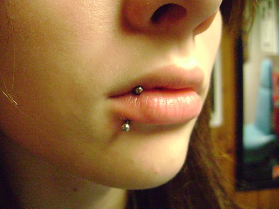 Barbell Lips Piercing For Girls