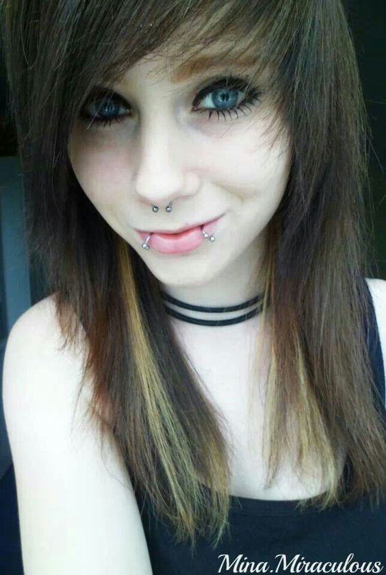 Beautiful Girl With Septum And Lower Lip Piercing