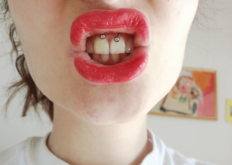 Beautiful Girl With Smiley Piercing Picture