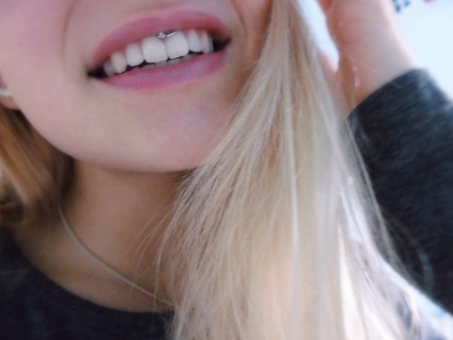 Beautiful Girl With Upper Lip Smiley Piercing
