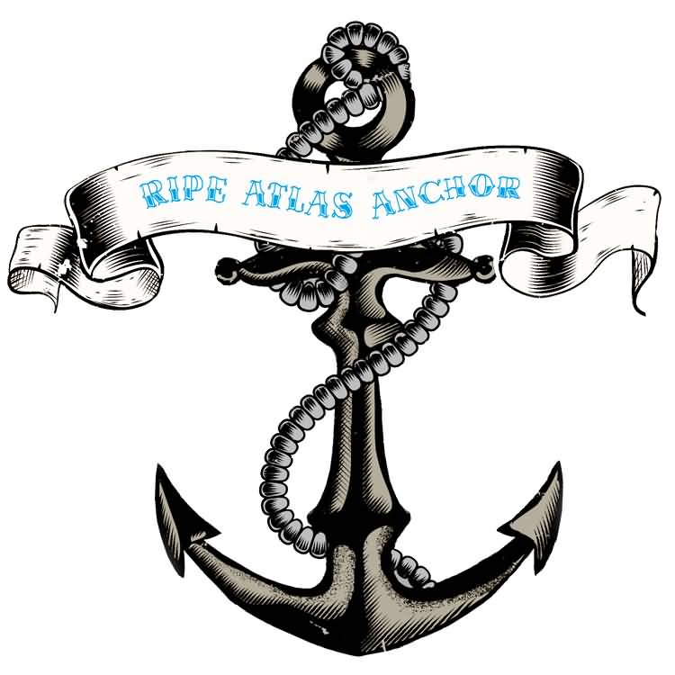 Black Ink Anchor With Ripe Atlas Anchor Tattoo Design
