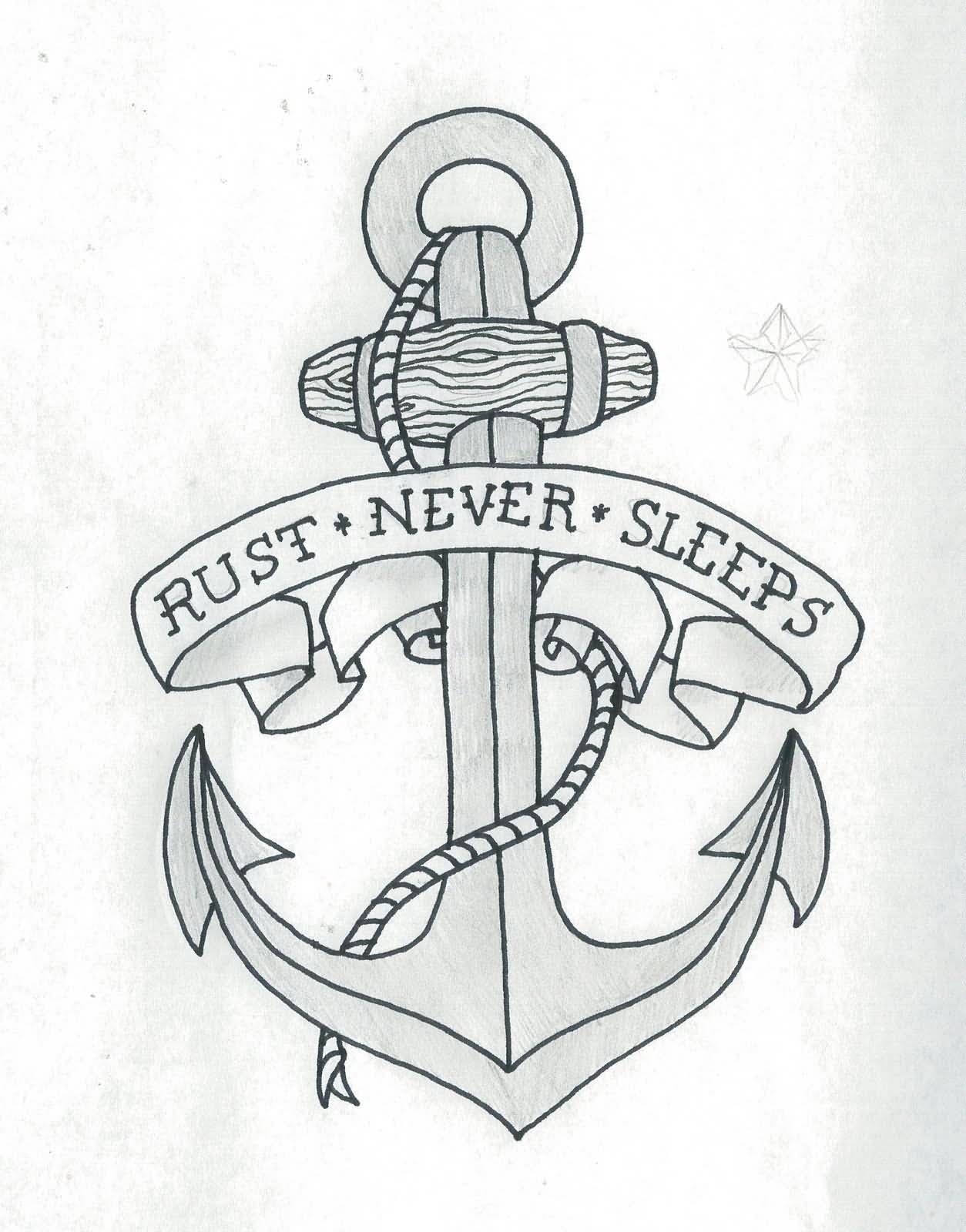 24 Anchor With Banner Tattoos Designs 