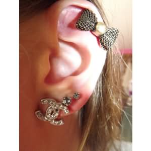 Bow Cartilage Piercing On Left Ear