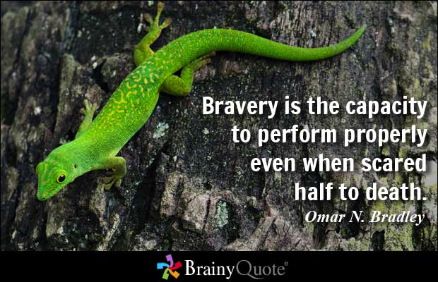 Bravery is the capacity to perform properly even when scared half to death. Omar N. Bradley