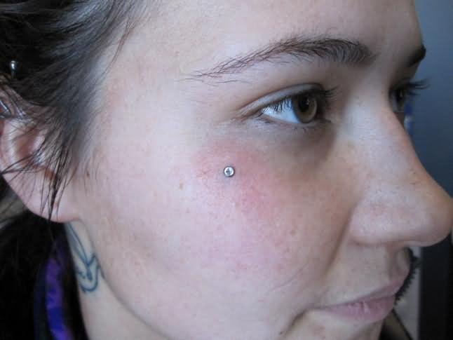 Butterfly Kiss Piercing With Dermal Anchor