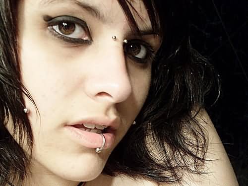 Cheek And Lip Piercing For Girls