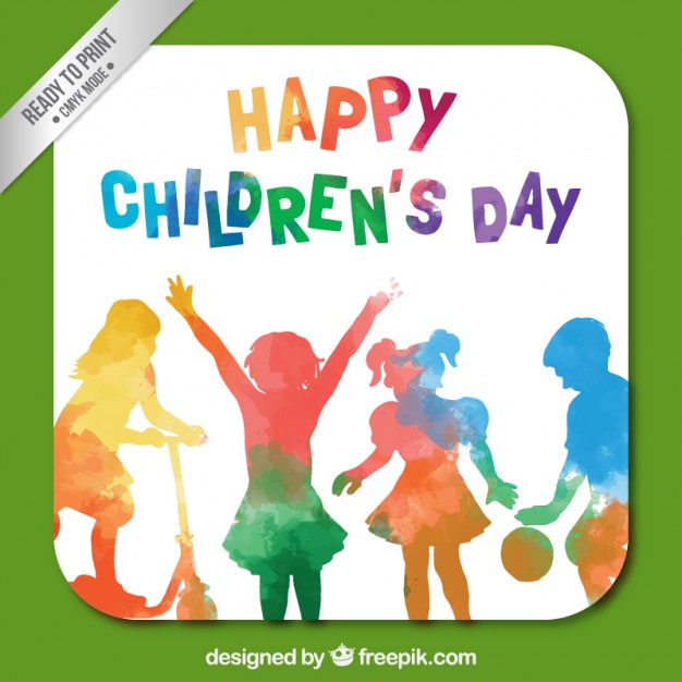 Children's Day Watercolor Card