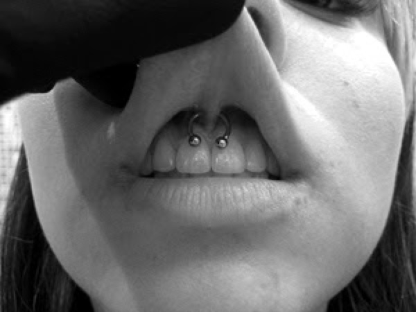 Circular Barbell Smiley Piercing Picture For Girls