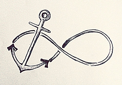 Classic Infinity With Anchor Tattoo Design