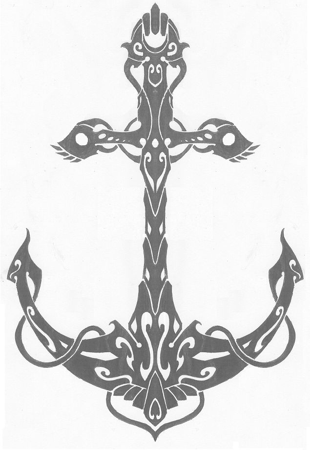 Cool Polynesian Anchor Tattoo Design By Helletic Hybrid