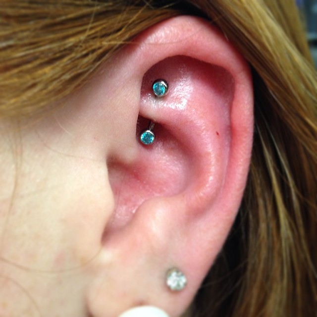 Curved Barbell Rook Piercing For Girls