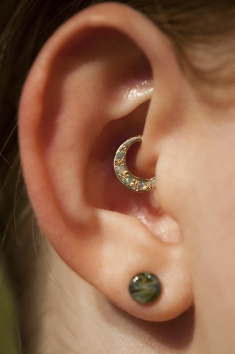 Cute Ear Lobe And Daith Piercing