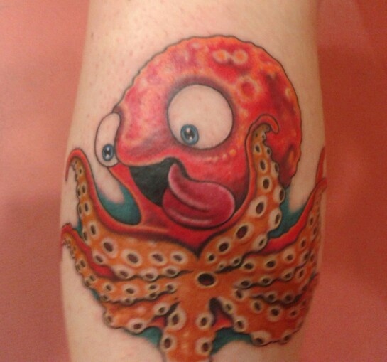 Cute Funny Octopus Tattoo Design For Sleeve