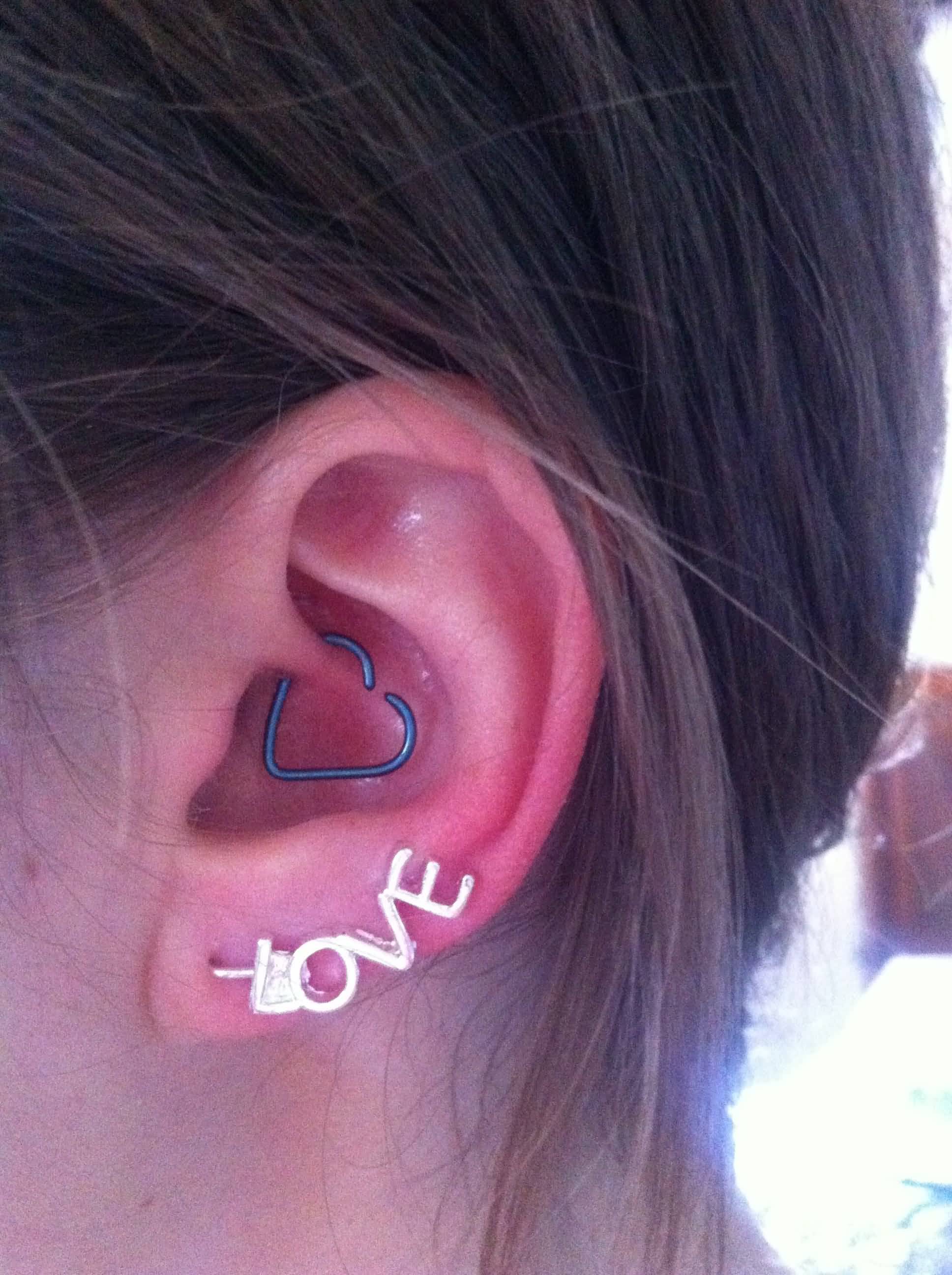 Daith Piercing With Heart Ring