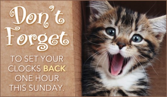 Don't Forget To Set Your Clocks Back One Hour This Sunday Daylight Saving Time Ends