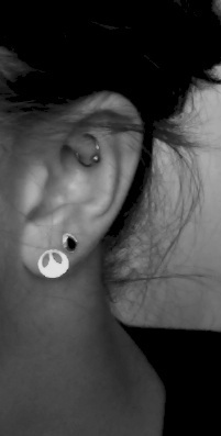 Double Lobes And Hoop Rook Piercing
