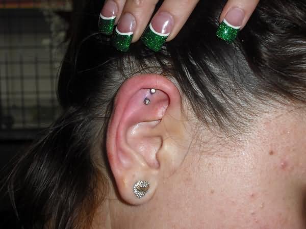 Ear Lobe And Cartilage Piercing For Girls